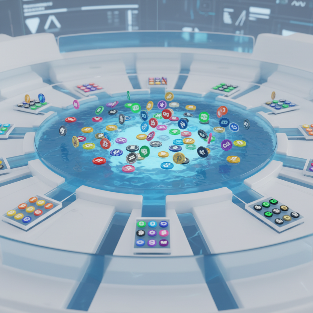 Ilustración del Omnipool de Hydration en Polkadot Ilustración del Omnipool de Hydration en Polkadot