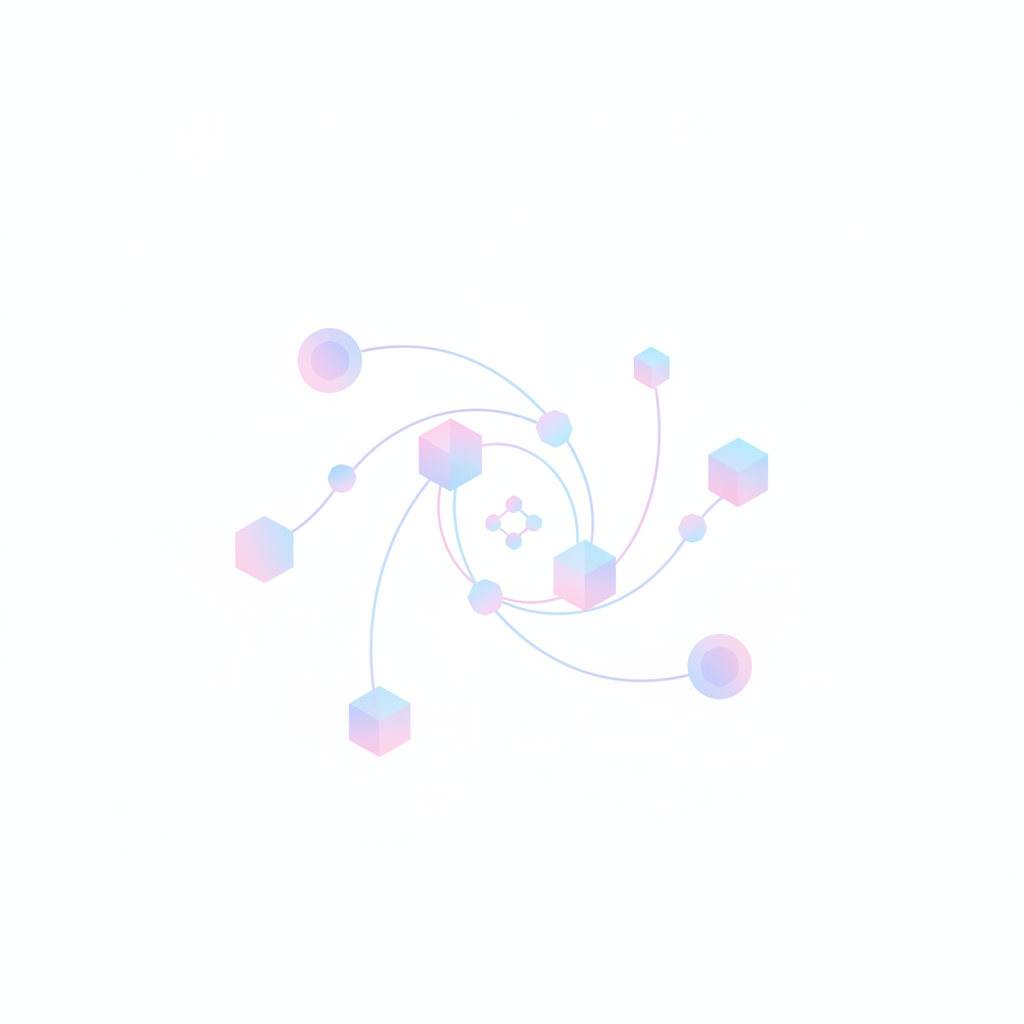 Ilustración de la red Polkadot con nodos interconectados Ilustración de la red Polkadot con nodos interconectados