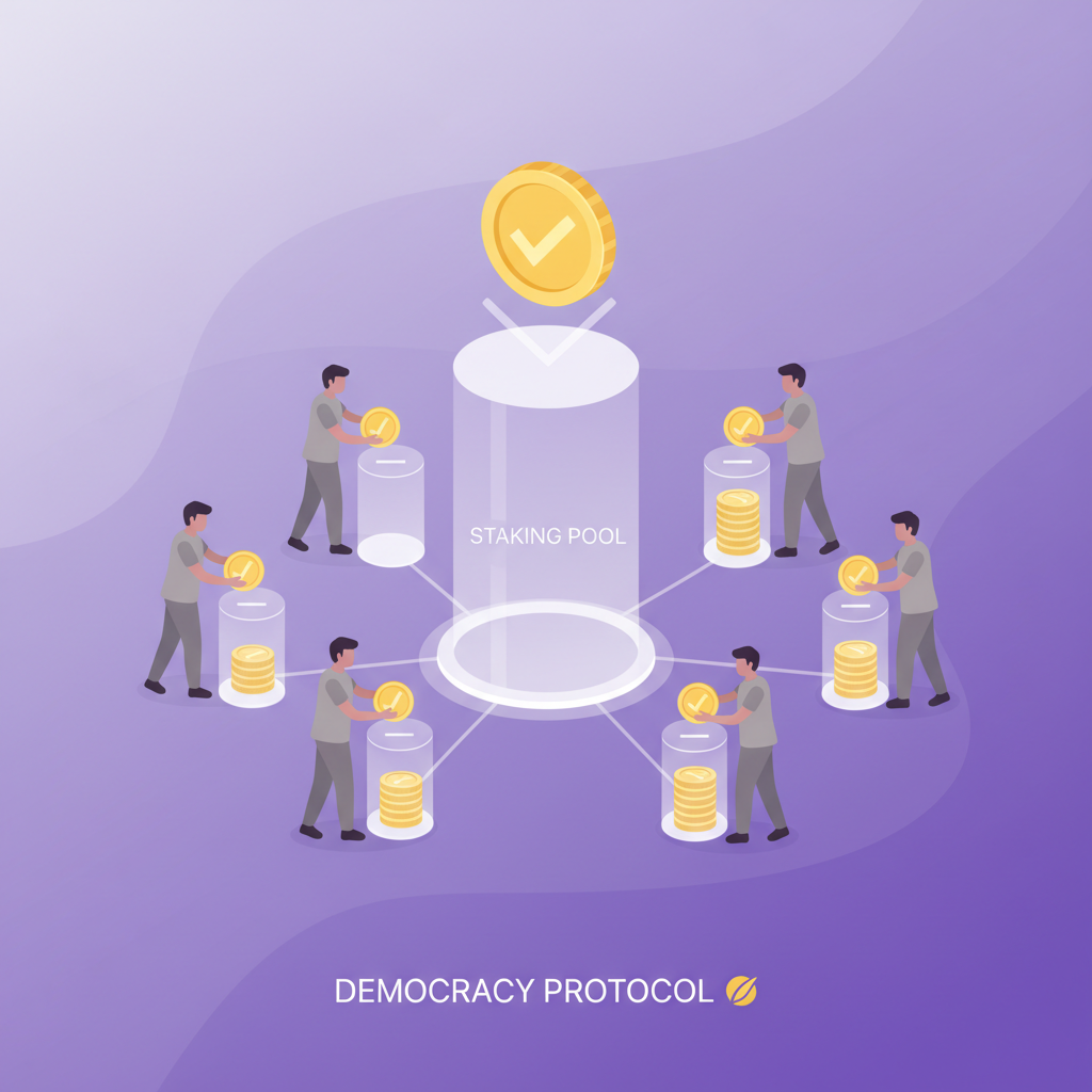 Ilustración de staking y gobernanza en Polkadot